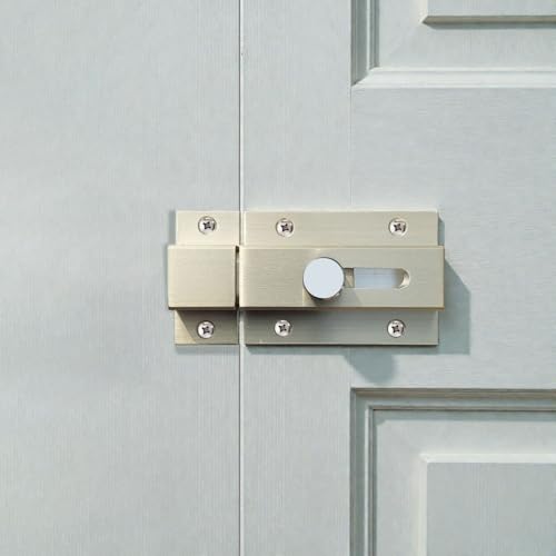Image of VOLO Heavy Duty Door Lock Baby Latch for Home & Office Doors | Door Latch /Chitkani | Aluminum Ingot Build | Waterproof & Rust Resistant | 1 Year Warranty |1 Piece with Screws (Silver, 4 Inch)