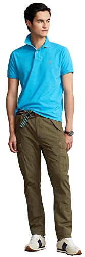 Image of Polo Ralph Lauren Men Custom Fit Mesh Pony Logo Shirt (L, CoveBlue)