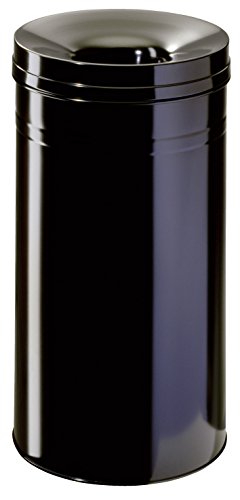 Image of Durable 31 Litre Round Waste Bin with Ormental Ring and Extinguishing Lid - Black