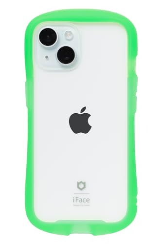 iFace Reflection Neo iPhone 15 専用 ケース クリア 強化ガラス (クリアグリーン)【アイフェイス アイフォン15 用 iphone15 用 カバー 韓国 耐衝撃 透明 ストラップホール ネオンカラー 蛍光】