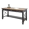 Traditional Wood Writing Desk with Drawers in Black