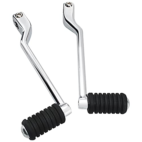 Fovplue Motorcycle Shift Lever,Front And Rear Heel/Toe Shift Levers With Shifte Pegs For Harley Davidson Touring Softail Road Glide Trike Flht Chrome Aluminum Heel/Toe Shift Levers #TOP3