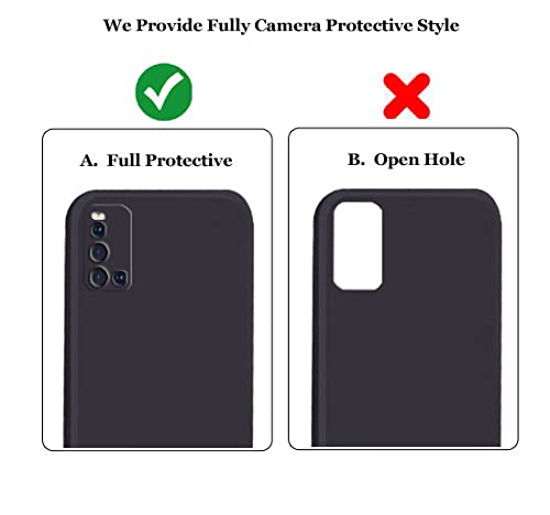 Image of A rtistque Liquid TPU Silicone Matte Shockproof Flexible with Camera Protection Soft Back Cover Case for Vivo V19 - Black