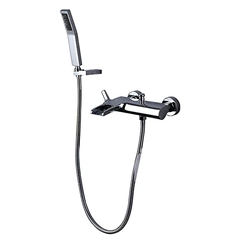 Mitigeur bain cascade chromé avec pomme de douche à main
