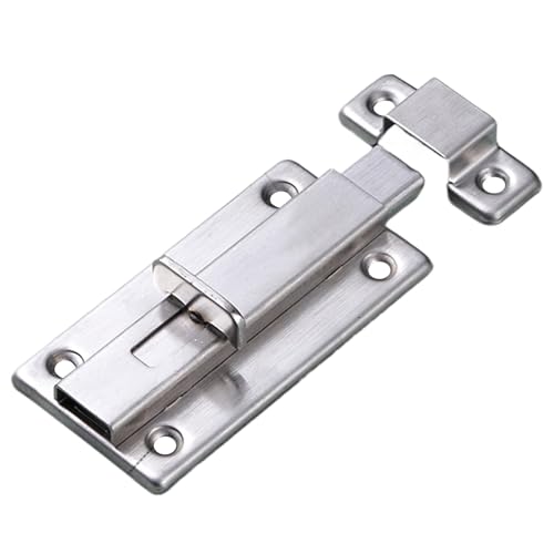 Push Button Deadbolt Lock, Door Security Latch, Stainless Steel Manual Security Door Latch, Automatic Anti-Theft Latch Spring Design for All Types of Room Doors