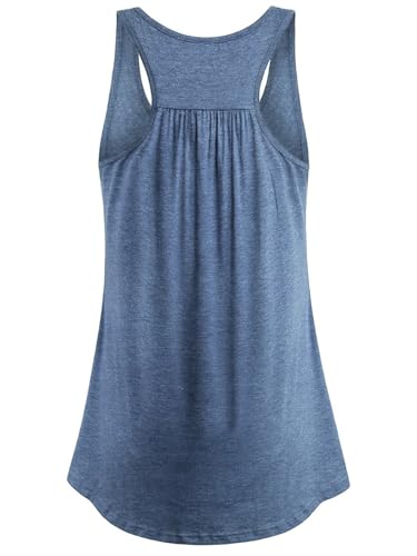 Image of Cestyle Womens Sleeveless Scoop Neck Flowy Loose Fit Workout Shirts Racerback Long Tank Tops