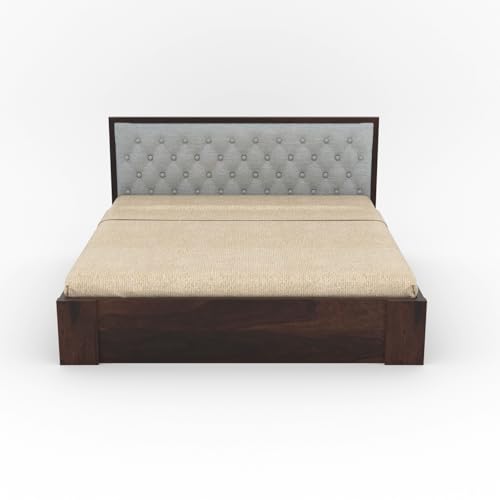 Image of FurnitureSheesham Wood Decan King Size Bed with Box Storage for Livingroom /Bedroom /Home Solid Wood King Box Bed | Finish Color - Walnut, DIY