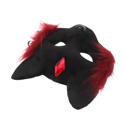 OUNONA Máscara de Gato de Peluche para Adultos Media Cara Reutilizable y Cómoda Diseño Auténtico para Fiesta de Halloween y Cosplay