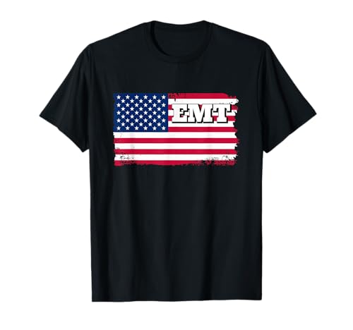 Bandera Americana Patriótica EMT 4 de Julio Regalo EMT Paramedic Camiseta