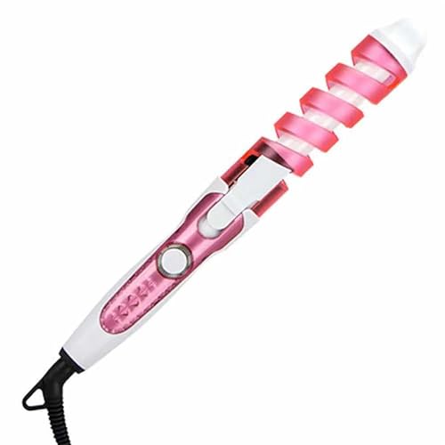 Automatic Spiral Hair Curling Iron Wave Hair Stick Spiral Easy-to-use Curling Wand Long-Lasting Salon-Quality Curls and Waves (Color : Pink)