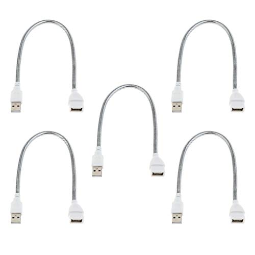 Preisvergleich Produktbild perfk 5 Stück USB Kabel Verlängerung Verbindungskabel Stromkabel Datenkabel für Nachtlicht - Weiß