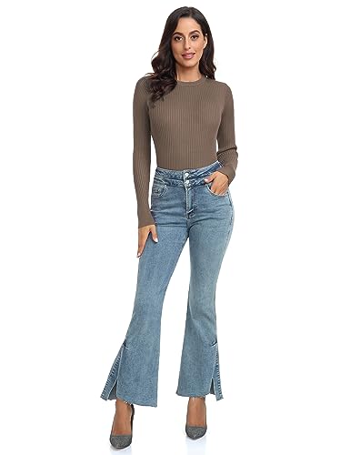 Image of Rocorose Sweaters for Women Long Sleeve Crewneck Lightweight Fall Outfits