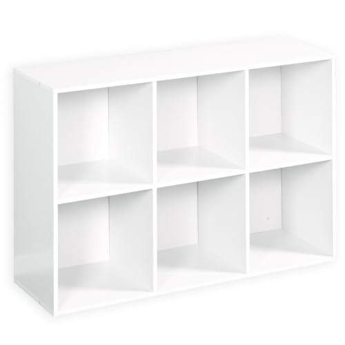 KARAT Étagère de Rangement élégante à Plusieurs Compartiments,Bibliothèque de Chambre en cubique avec Sangle de sécurité,Anti-basculement (Blanc Vermont, 29,8 P...