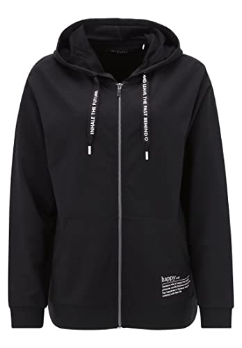 Betty Barclay Damen Sweatjacke mit Kapuze Schwarz,XXL