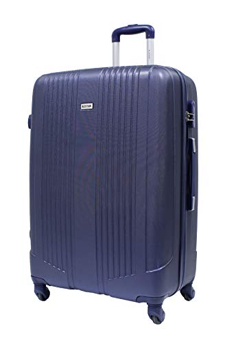 Valise Grande Taille 75cm - ALISTAIR Airo - ABS Ultra légère et résistante - Marque française - Garantie 2 Ans - SAV en France- Bleu Marine