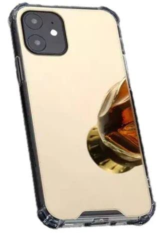 iPhone 13, Cool Mirror Phone Case. Slim, Sleek, Stylish Reflective Makeup Mirror Case for iPhone. Hard TPU PC Shockproof Back Cover (Gold)