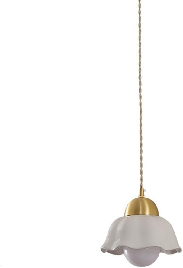 Suspension mini vintage en céramique blanche et lustre rustique de style japonais pour cuisine