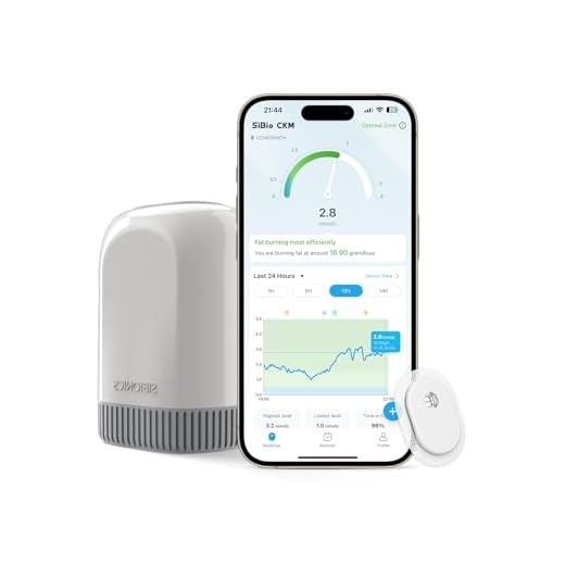 SIBIO KS3 Kontinuierliches Keton-Monitoring (CKM), 14-Tage Wearable-Sensor zur präzisen Ketose-Überwachung, professionelles Echtzeit-Tracking für ketogene & Low-Carb-Diäten, kompatibel mit iOS/Android