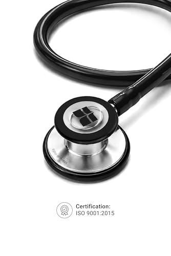 Image of Knya 6sense Stethoscope for Doctors & Residents | Tunable Diaphragm | Dual-Head Chest Piece for Adult & Pediatric Use | Lightweight Stainless Steel | Latex-Free Tubing | Soft-Seal Ear Tips | Premium Gift Box | for Medical Students (Black)