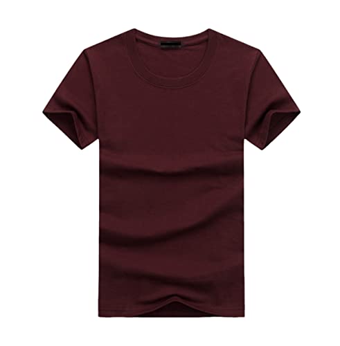T-shirt manches courtes en pur coton rouge vin d'une douceur absolue M