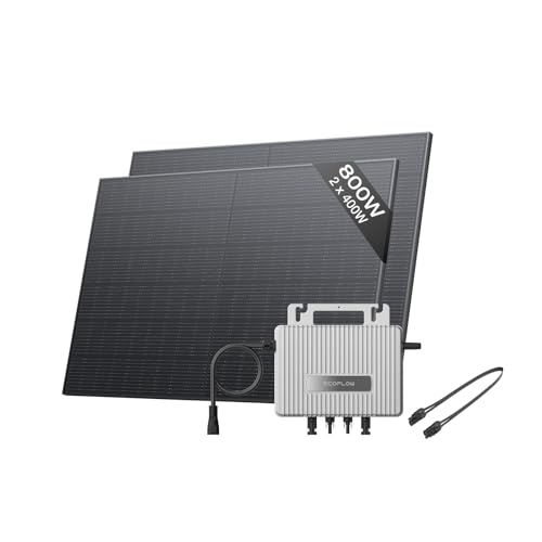 ECOFLOW STREAM Balcony Solar System 800W Micro Inverter 2 × 400W Solar Panels Smart Grid-Feed Inverter with Wi-Fi & App Control for Balcony Garden Roof & Vertical Walls