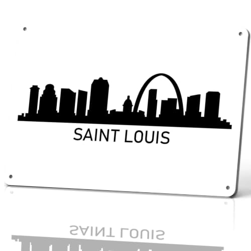 Saint Louis Skyline City Silhouette Metal Sign 8 x 12 Inch