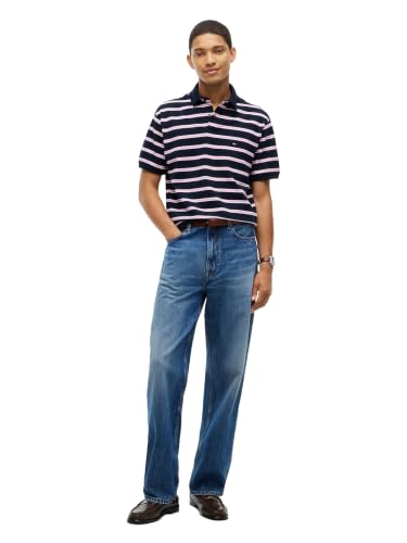 Image of Tommy Hilfiger Men's Short Sleeve Polo Shirts in Classic Fit with Stretch and Organic Pique Cotton