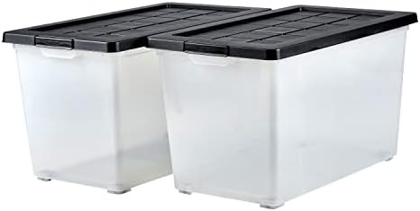 Amazon Basics 38-Litre Plastic Storage Box with Lid, Clear, 1-Pack