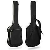 LETSROCK Bass Guitar Case, Bass Guitar Gig Bag 0.35 Inch Waterproof Thick Padding Backpack Soft Electric Bass Guitar Bag Dual Adjustable Shoulder Strap Pocket & Back Hanger Loop Black