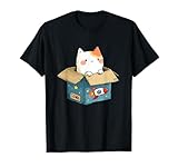 Lindo Gato en Caja de Cohete RAMN Space Stars Kawaii Adventure Camiseta