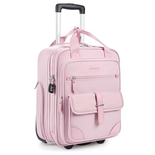 BAGSMART Carry on Luggage with Wheels, 16-inch Underseat Travel Suitcase Airline approved, Lightweight Softside Carry-on Luggage for Airplanes Women Overnight Rolling Bags for Short Trip, Ba