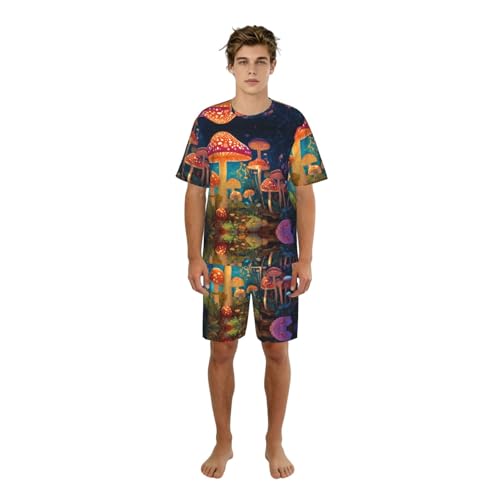 Pyjama homme imprimé champignon parfait pour un week-end paresseux à la maison