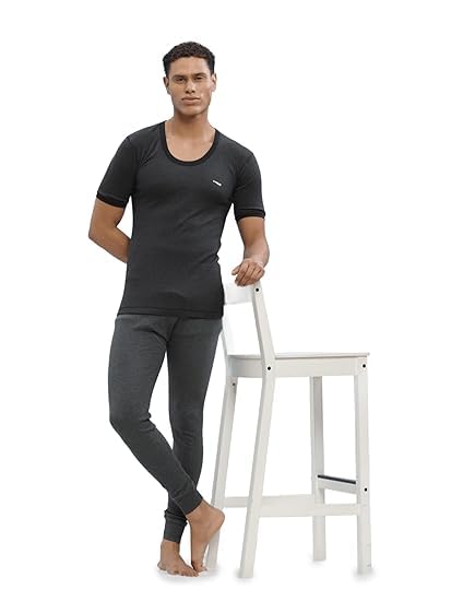 Ultra Super Soft Cotton Half Sleeve Round Neck Thermal Top & Bottom Set for Men | Winter Inner Wear Set | Men's Regular Fit Cotton Rich Brushed Fabric Thermal Top & Bottom Set | Pack of 1-image-10