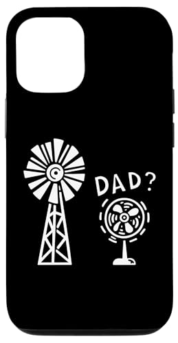 Carcasa para iPhone 12/12 Pro Molino de viento y ventilador - Divertido humor gráfico padre e hijo