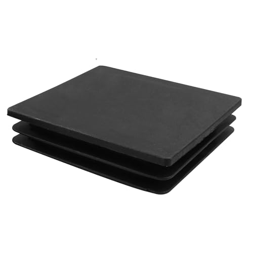 Image of Bonsicoky 4 inch Square Plastic Plugs, Black, 8 Pack | Tubing End Caps, Insert for Square Tube, Furniture Legs