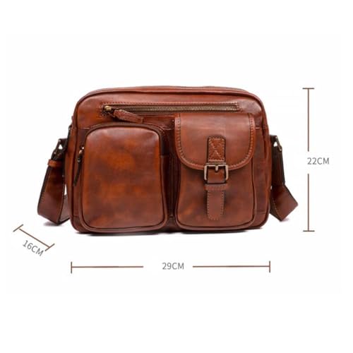 Genuine Leather Shoulder Bags Mens Messenger Bags Casual Daypacks Travel Bags Briefcases Luggage Crossbody Bags(Black)4