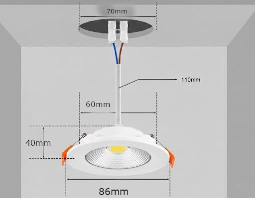 10 Pack 7W LED Downlight Ceiling 220-240V, Ultra Slim Recessed Ceiling Lights, Warm White 3000K Spot Lights for Home, Non Dimmable