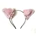 ONECHANCE Orecchie da Gatto di Peluche Fascia per Capelli Catwoman Cosplay Cerchietto Accessori Halloween Costume Carnevale Color Rosa