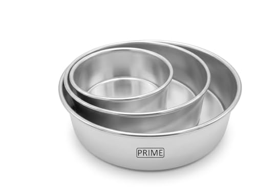 Image of Prime Bakers and Moulders Round Cake Baking Pan Aluminum Tin Mold for Oven (7,9,12 Inch)