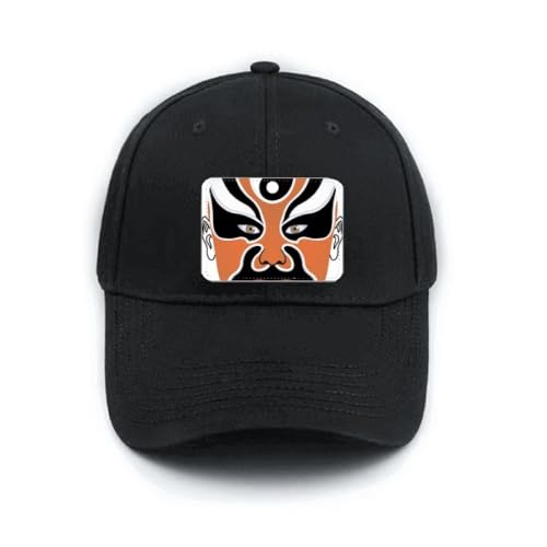 Casquette de baseball noire brodée chapeau visière Opéra de Pékin ajustable