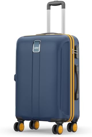 Safari Thorium Neo 8 Wheels 66 Cm Medium Check-in Trolley Bag Hard Case Polycarbonate 360 Degree Wheeling System Luggage, Trolley Bags for Travel, Suitcase for Travel, Graphite Blue, Neo-Graphite