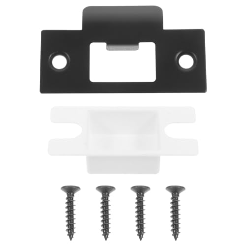 Homoyoyo 1 Ensemble Boucle à ardillon verrouillable Plaque de sécurité de Porte gâche de Porte Universelle Serrure Porte verrou de Porte Serrure de Porte gâche de pêne Dormant Métal Black