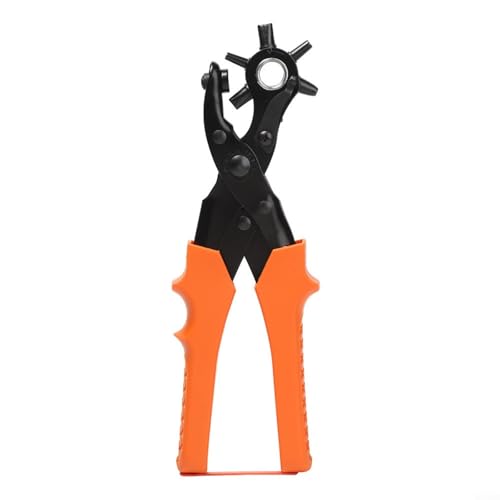 Pinza perforatrice per pelle, regolabile, 6 misure intercambiabili, per lavori in pelle, calzature, tessuti e progetti domestici