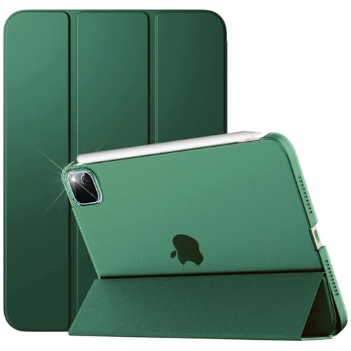 Case for iPad Pro 11 Inch 4th(2022) / 3rd(2021) / 2nd(2020) / 1st(2018) Generation - Smart Magnet Cover - Support Pencil - Translucent Back - Auto Wake/Sleep (Emerald-Dark)
