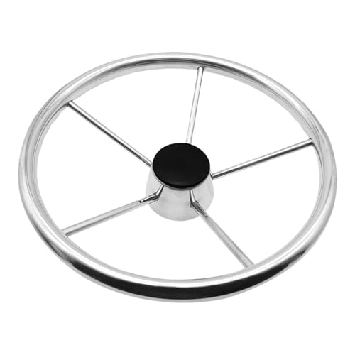 11/13/15 inch Boat Accessories Steering Wheel Stainless Steel 5 Spoke 25 Degree For Yacht boat(11.5 inch)