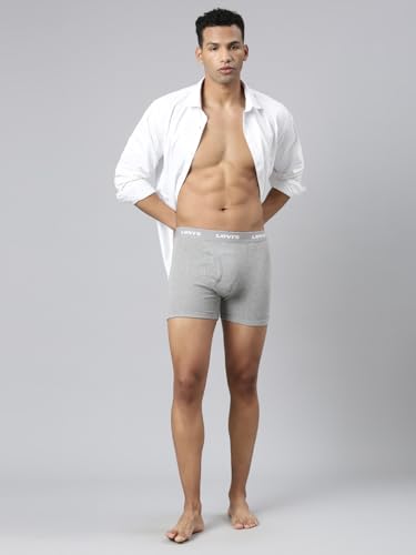 Image of Levi's 001 Classic Boxer Brief for Men | 100% Pure Cotton | Solid | Mid-Rise Men's Underwear | Anti-Roll Waistband | Durable Comfort with Extra Supportive Gusset | Functional Fly | Pack of 2
