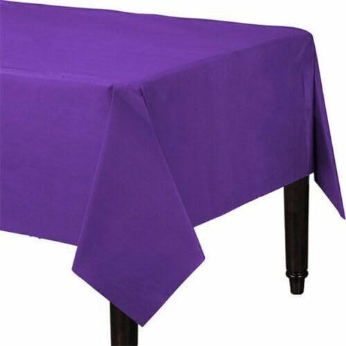 Tezraftaar® 6 x Paper Table Cloths Disposable 90cm x 90cm Purple Square Party Table Cloth for Wedding Catering Baby Shower Buffet Picnic Camping