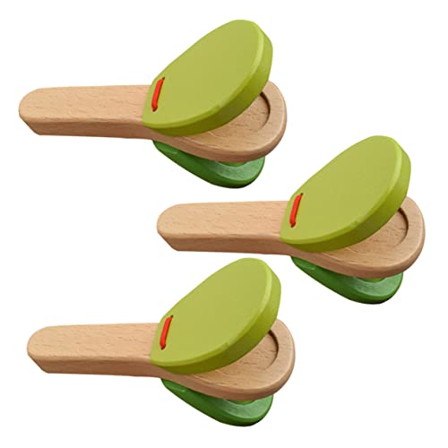GALPADA 1set Wooden Castanets for Fun Percussion Random Style for Early Education Birthday Parties and Family Gatherings Random Color 3pcs