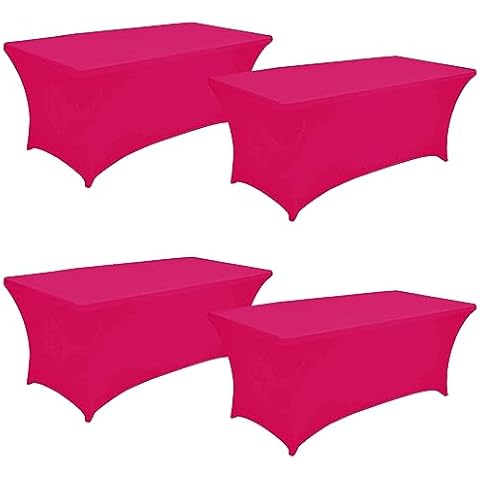 Fivenl 6FT Fuchsia Spandex Table Covers Cover
