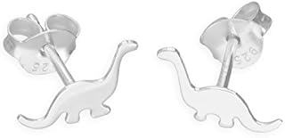 Sterling Silver Diplodocus Dinosaur Stud Earrings